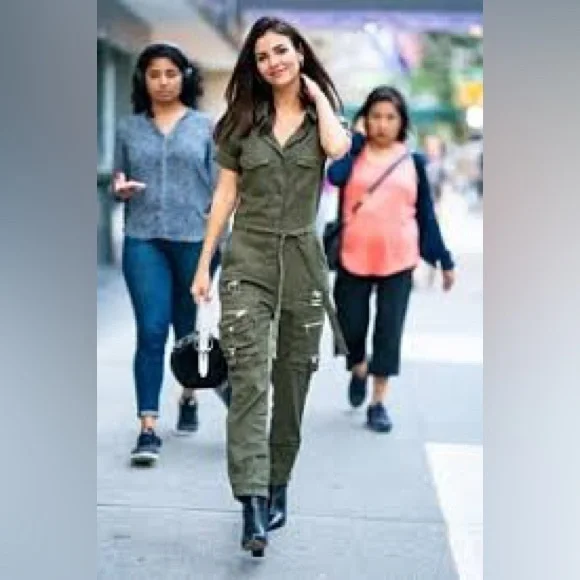 THE KOOPLES Paris linen stretch Military style cargo Jumpsuit XS - Picture 2 of 13